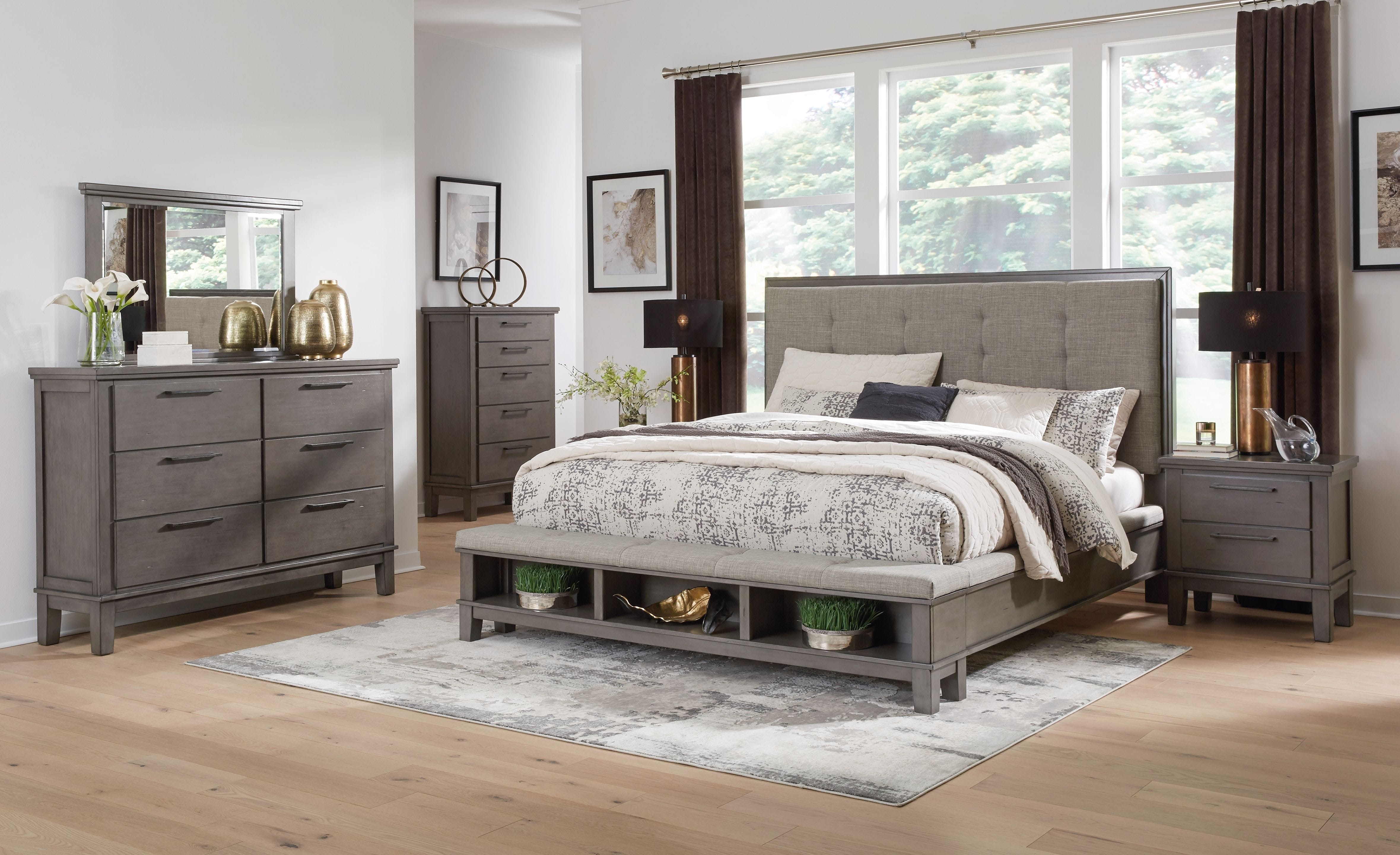 Ashley Bedroom 8 Piece King Panel Bed With Storage Set B649-31-36-46-58-56-97-92-2