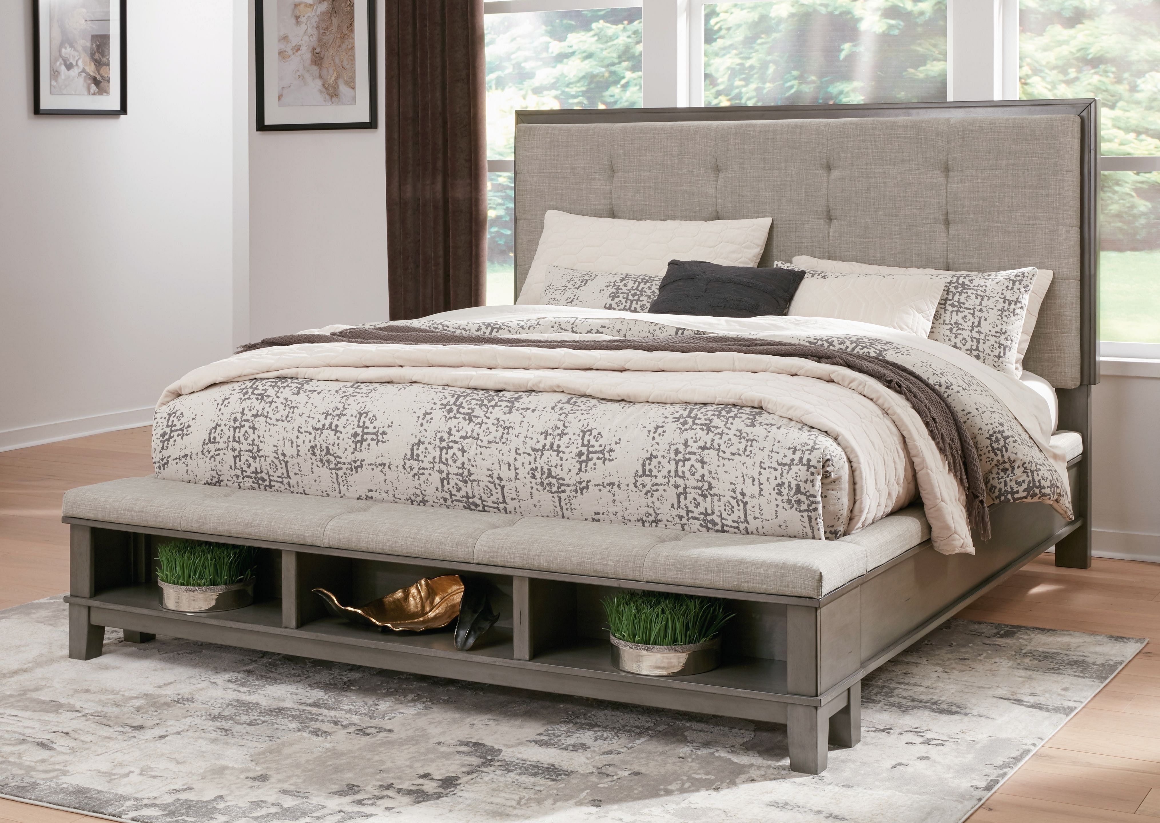 Ashley king bed frame deals with storage