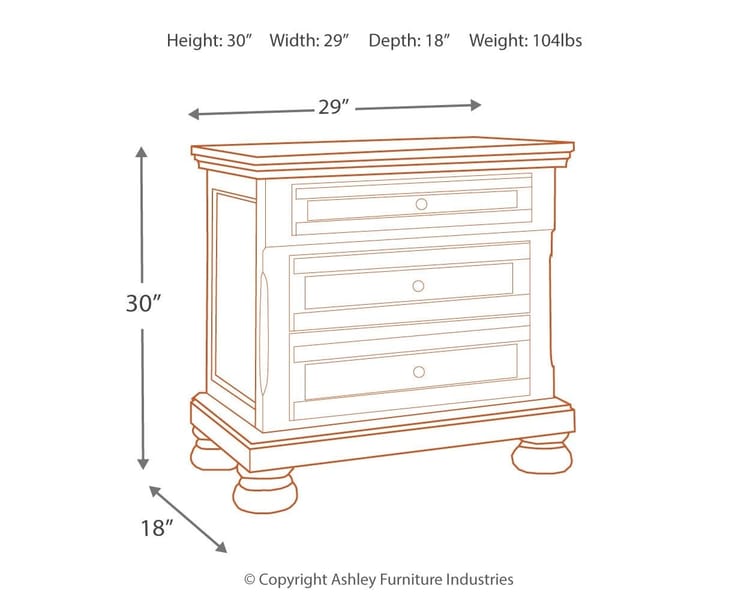 Ashley Bedroom Two Drawer Night Stand B719-92