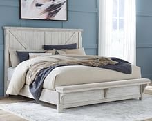 Ashley Bedroom California King Panel Bed with Bench Footboard B740-158-156-94