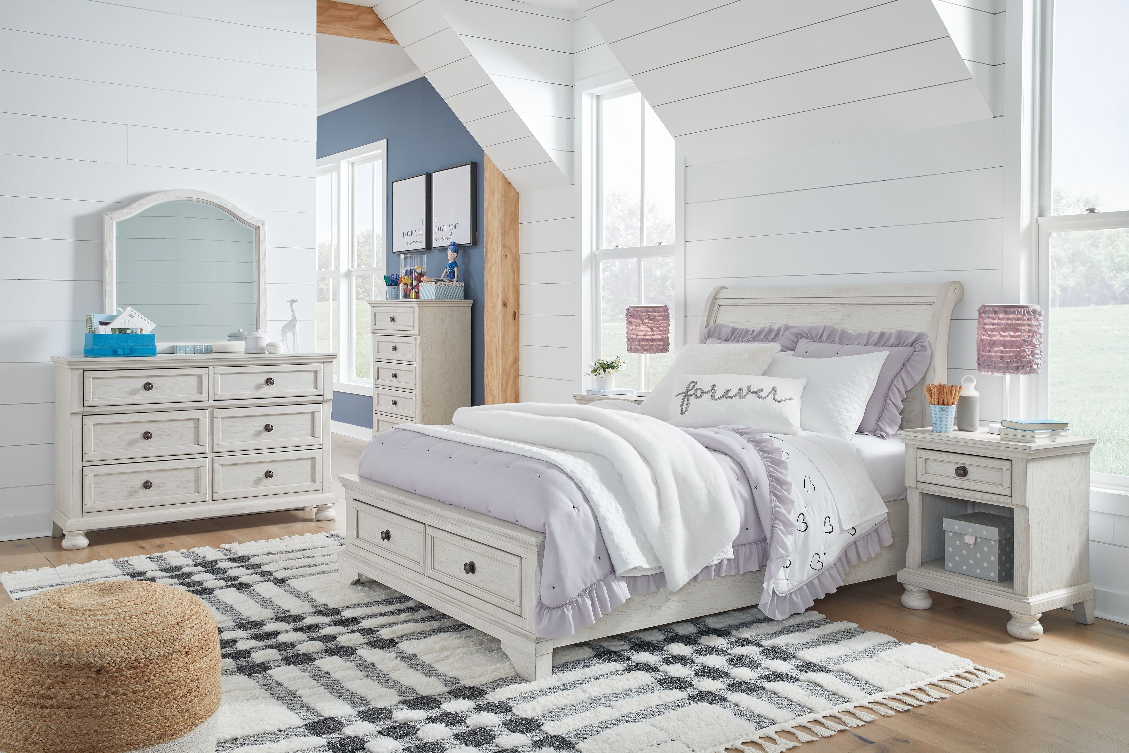 Ashley Bedroom 7 Piece Full Sleigh Storage Bed Set B742-21-26-87-84S-183-91-2
