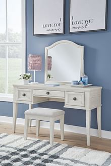 Ashley Bedroom Mirrored Vanity With Bench B742-22-25