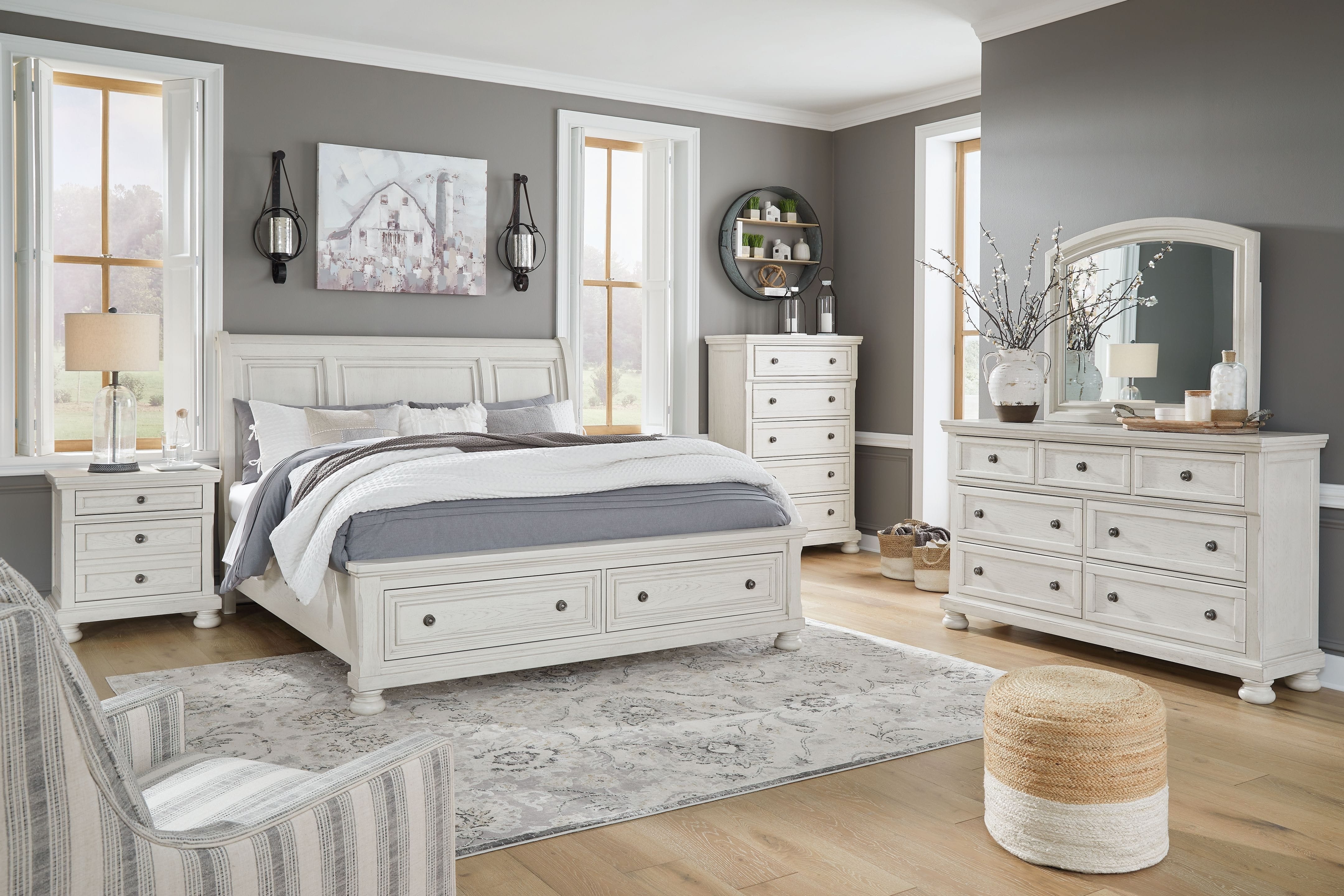 Ashley Bedroom 5 Piece California King Sleigh Bed Set B742-31-36-78-76-95