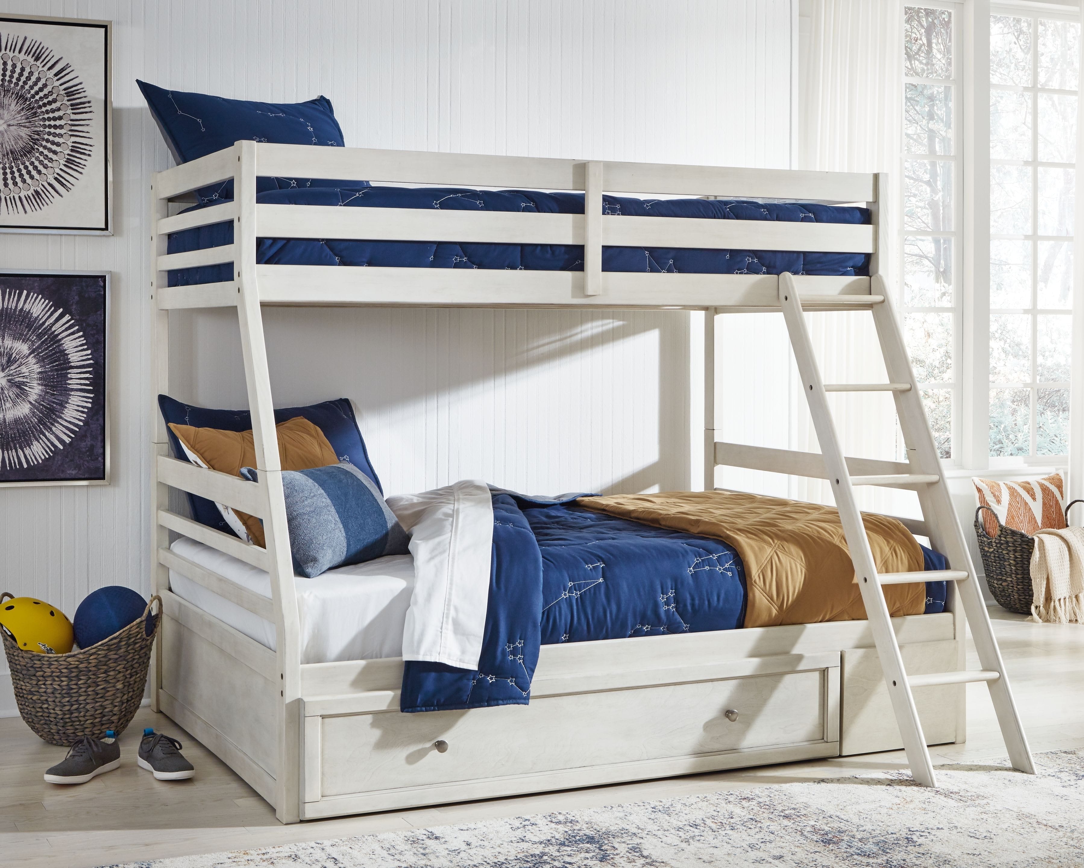 Ashley Bedroom Twin Over Full Bunk Bed With Storage B742-58P-58R-50