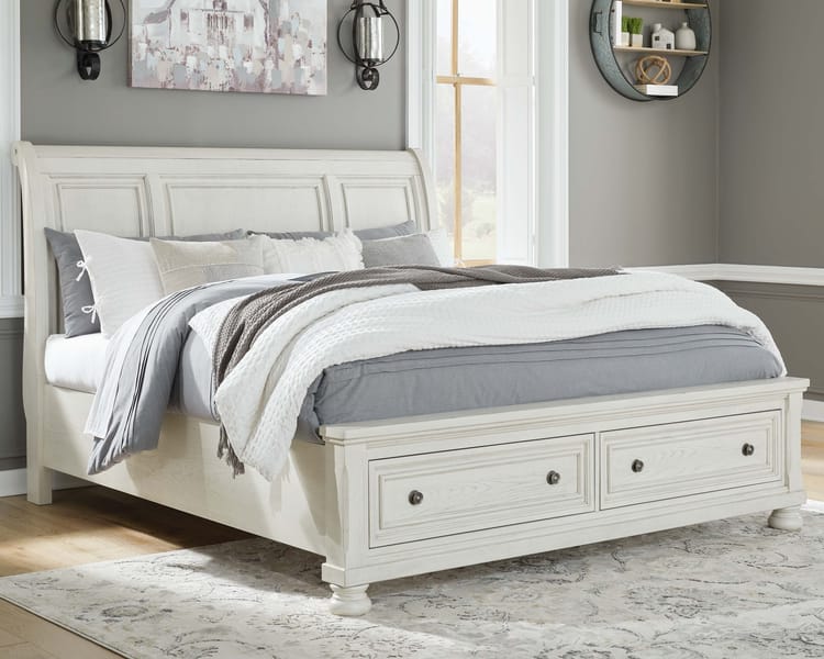 Ashley Bedroom California King Sleigh Bed with 2 Storage Drawers B742-78-76-95