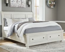 Ashley Bedroom King Sleigh Bed with 2 Storage Drawers B742-78-76-99