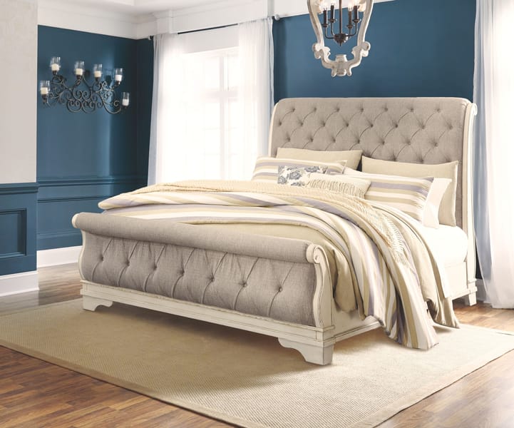 Ashley Bedroom 5 Piece King Upholstered Sleigh Bed Set B743-31-36-78-76-99