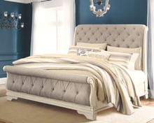 Ashley Bedroom King Upholstered Sleigh Bed B743-78-76-99