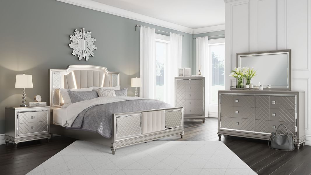 Ashley Bedroom 5 Piece King Upholstered Bedroom Set B744-31-36-58-56-97