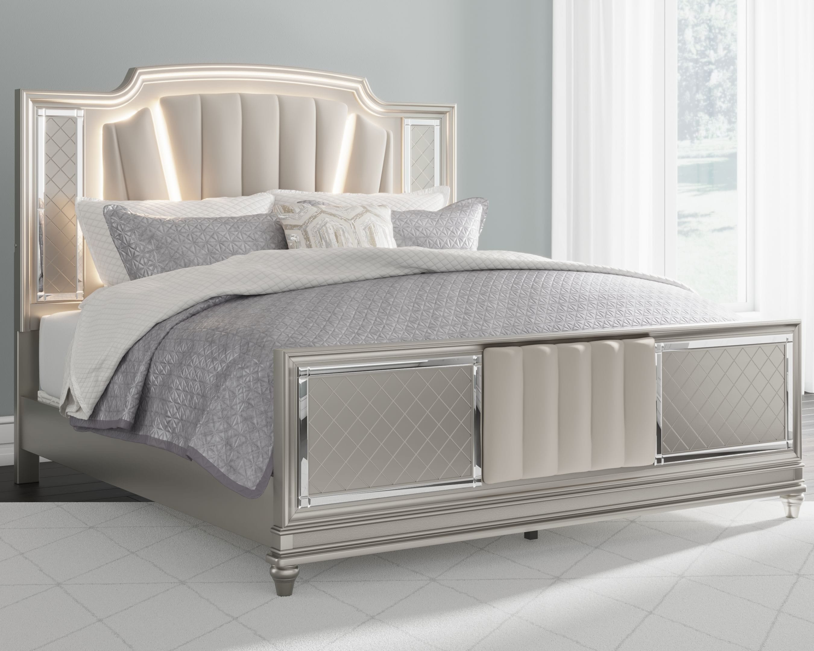 Ashley Bedroom King Upholstered Panel Bed B744-58-...