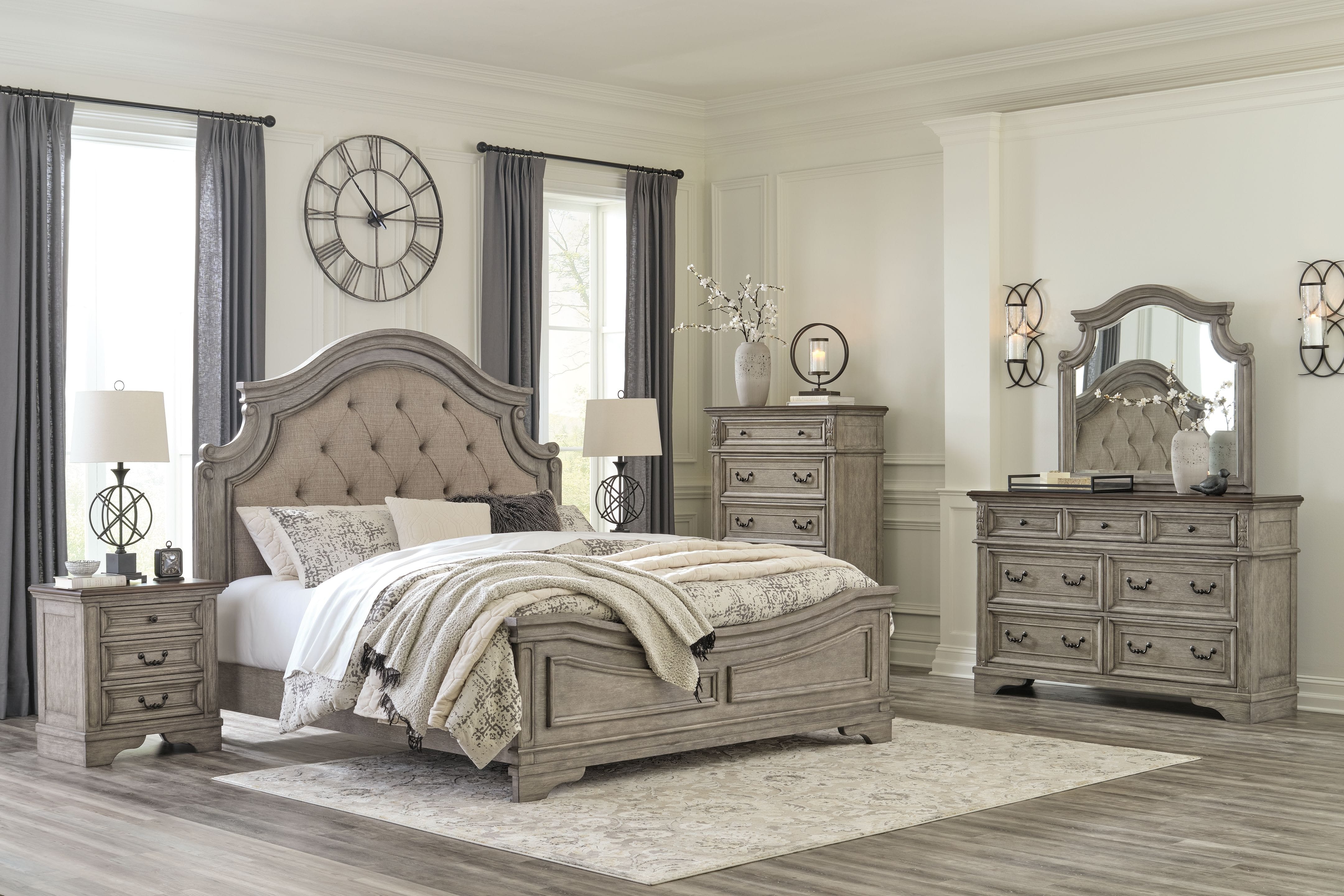 Ashley Bedroom 6 Piece King Panel Bed Set B751-31-36-46-58-56-97