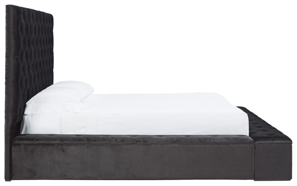 Ashley Bedroom Queen Upholstered Bed with Footboard Storage B758-157-154-196