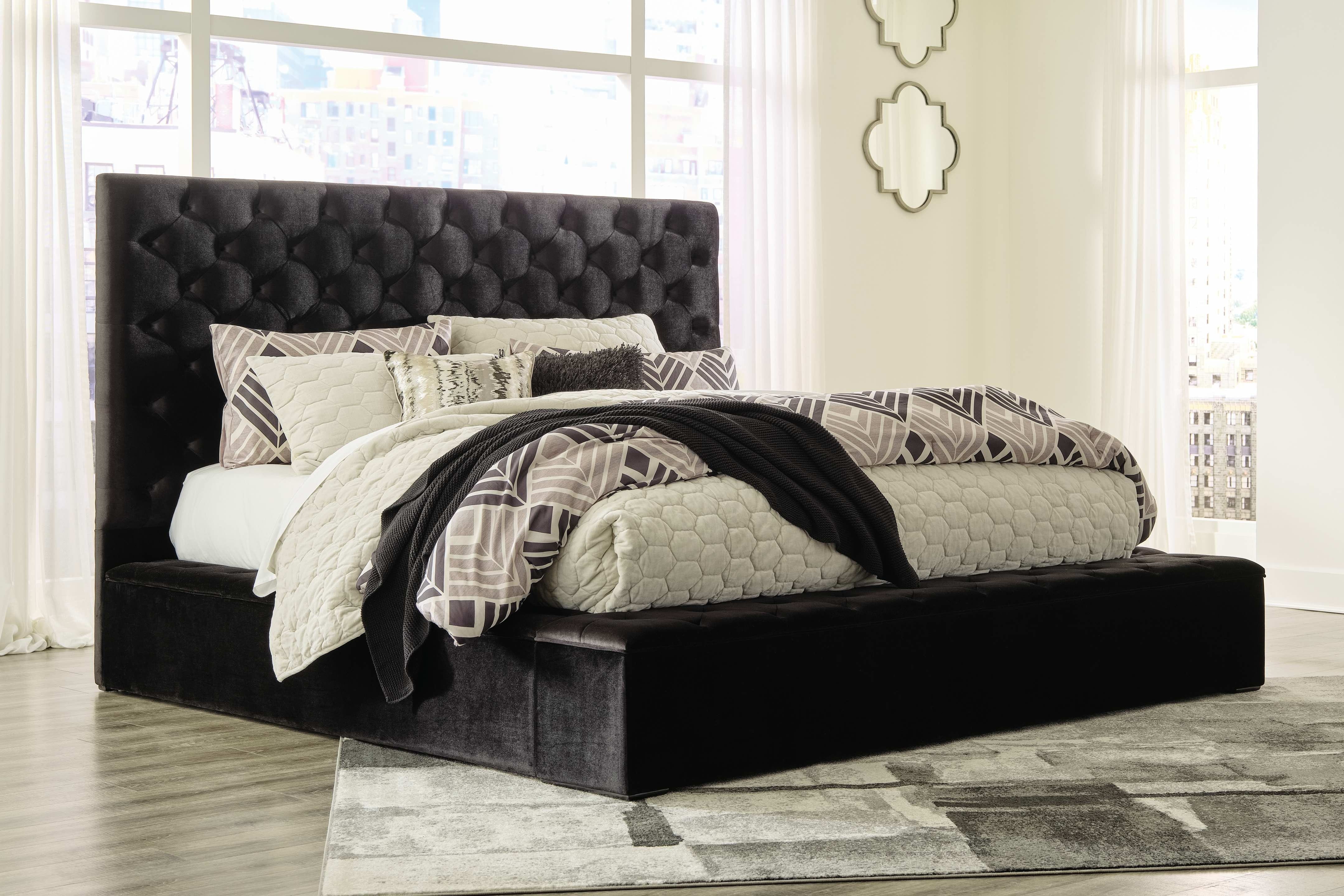 Ashley Bedroom California King Upholstered Bed With Storage B758-158-156-194