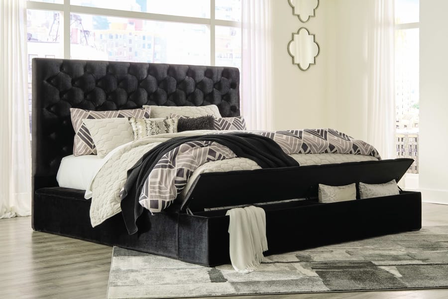 Ashley Bedroom California King Upholstered Bed With Storage B758-158-156-194