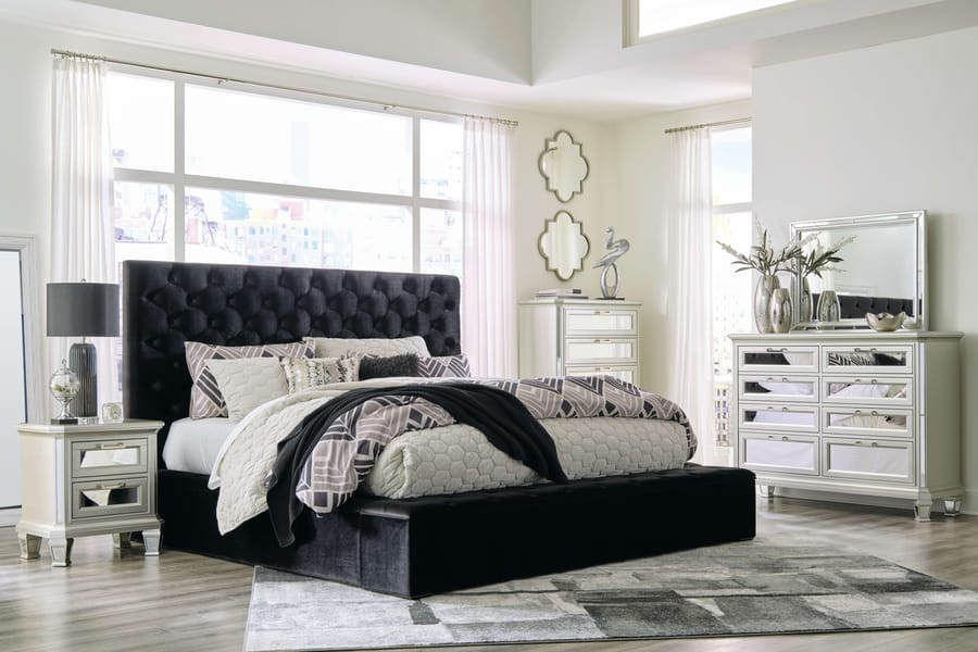 Ashley Bedroom California King Upholstered Bed With Storage B758-158-156-194