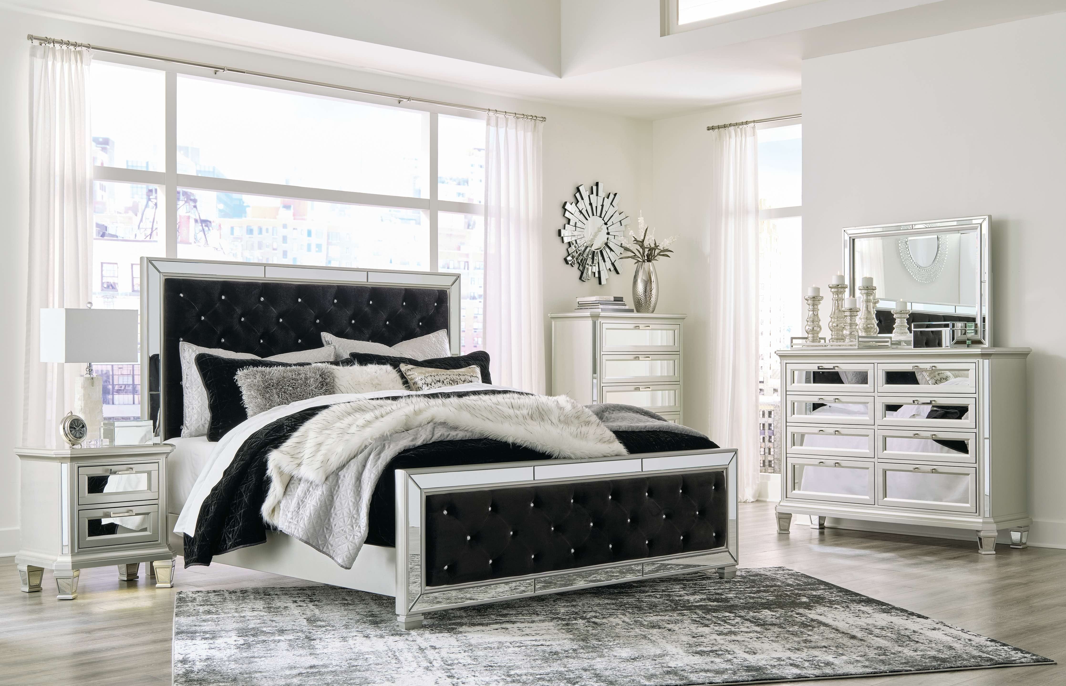 Ashley Bedroom 7 Piece Queen Upholstered Bed Set B...