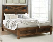 Ashley Bedroom Queen Panel Bed with 2 Storage Drawers B759-57-54S-96