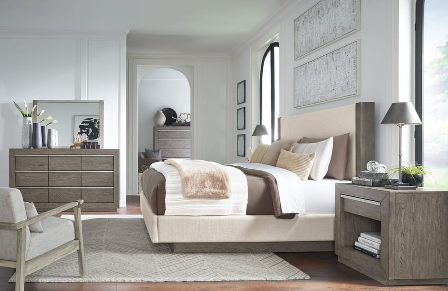 Ashley Bedroom 6 Piece Queen Upholstered Bed Set B970-31-36-57-54-91-2