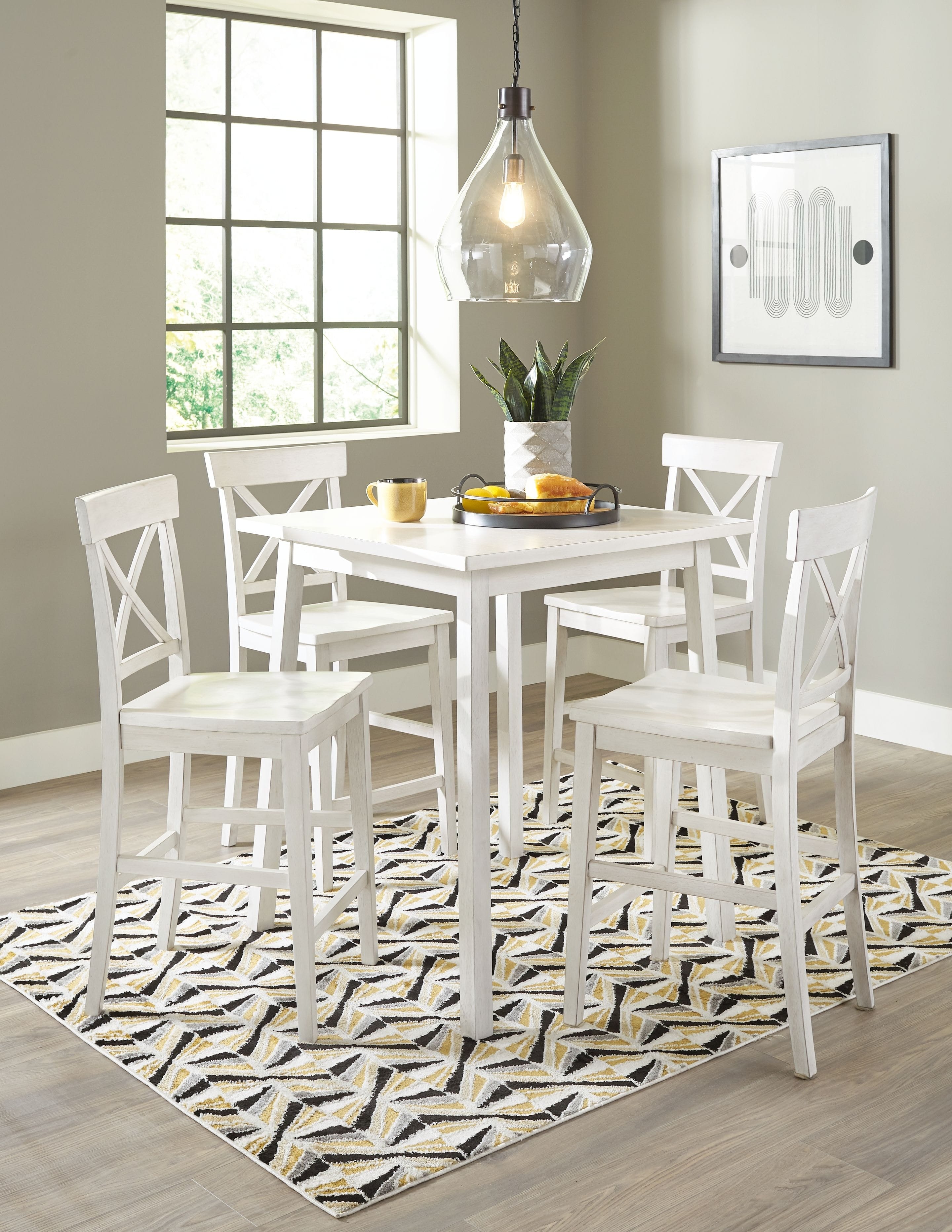Ashley Dining Room 5 Piece Square Counter Table Set D242-13-124
