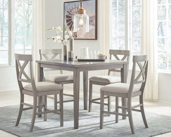 Ashley Dining Room 5 Piece Square Dining Room Counter Table Set D291-13-124-4