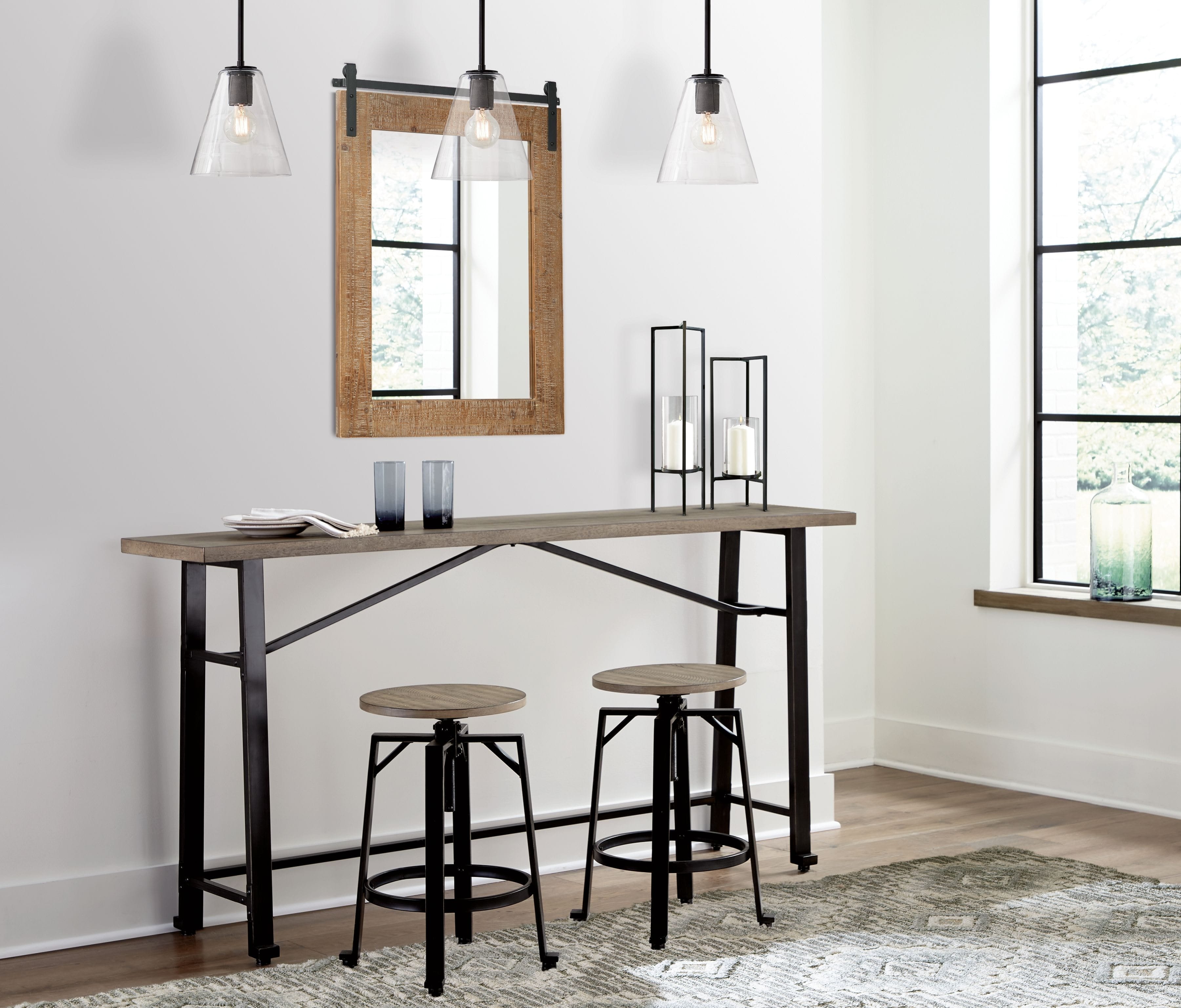 Ashley Dining Room 3 Piece Long Counter Table Set D334-52-024-2