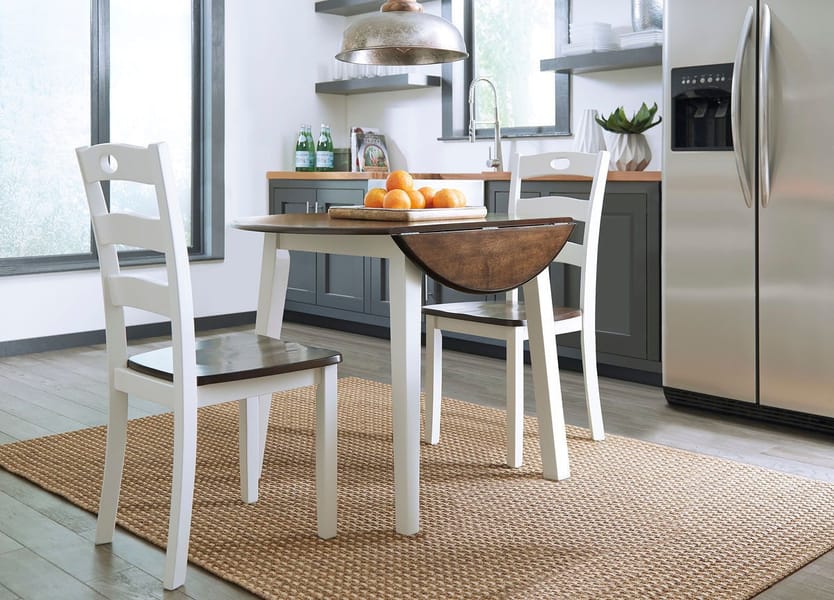 Ashley Dining Room 3 Piece Round Dining Room Drop Leaf Table Set D335-15-01-2