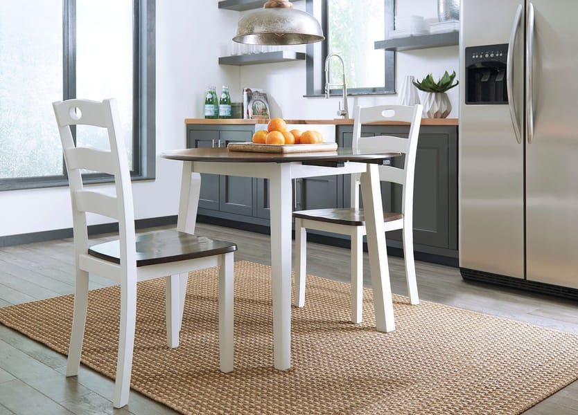 Ashley Dining Room 3 Piece Round Dining Room Drop Leaf Table Set D335-15-01-2