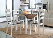 Ashley Dining Room 5 Piece Round Dining Room Drop Leaf Table Set D335-15-01-4