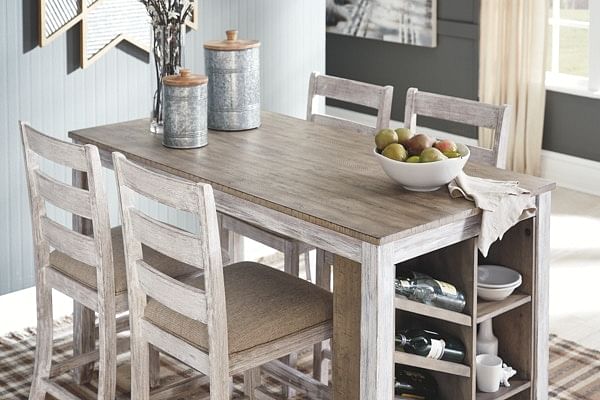 Ashley Dining Room 5 Piece Rectangular Counter Table with Storage Set D394-32-024-4