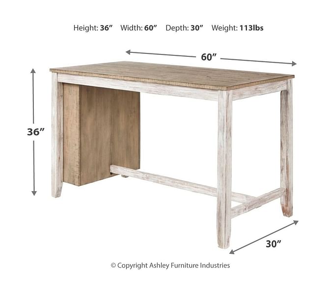 Ashley Dining Room 5 Piece Rectangular Counter Table with Storage Set D394-32-024-4