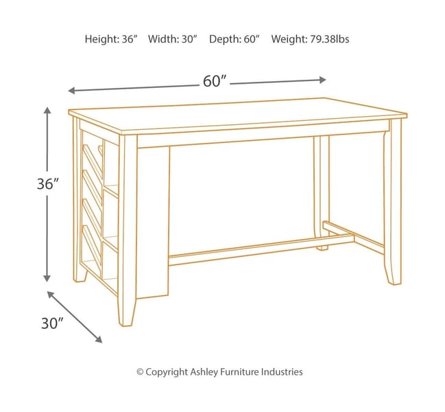 Ashley Dining Room 5 Piece Rectangular Counter Table with Storage Set D397-32-024-4