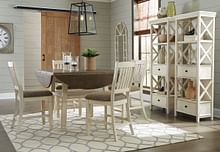 Ashley Dining Room 7 Piece Round Drop Leaf Counter Table Set D647-13-124-4-76-2