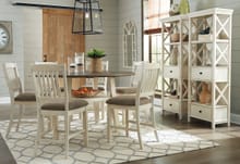 Ashley Dining Room 9 Piece Round Drop Leaf Counter Table Set D647-13-124-6-76-2