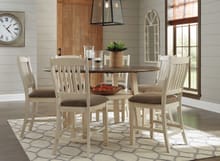 Ashley Dining Room 7 Piece Round Drop Leaf Counter Table Set D647-13-124-6