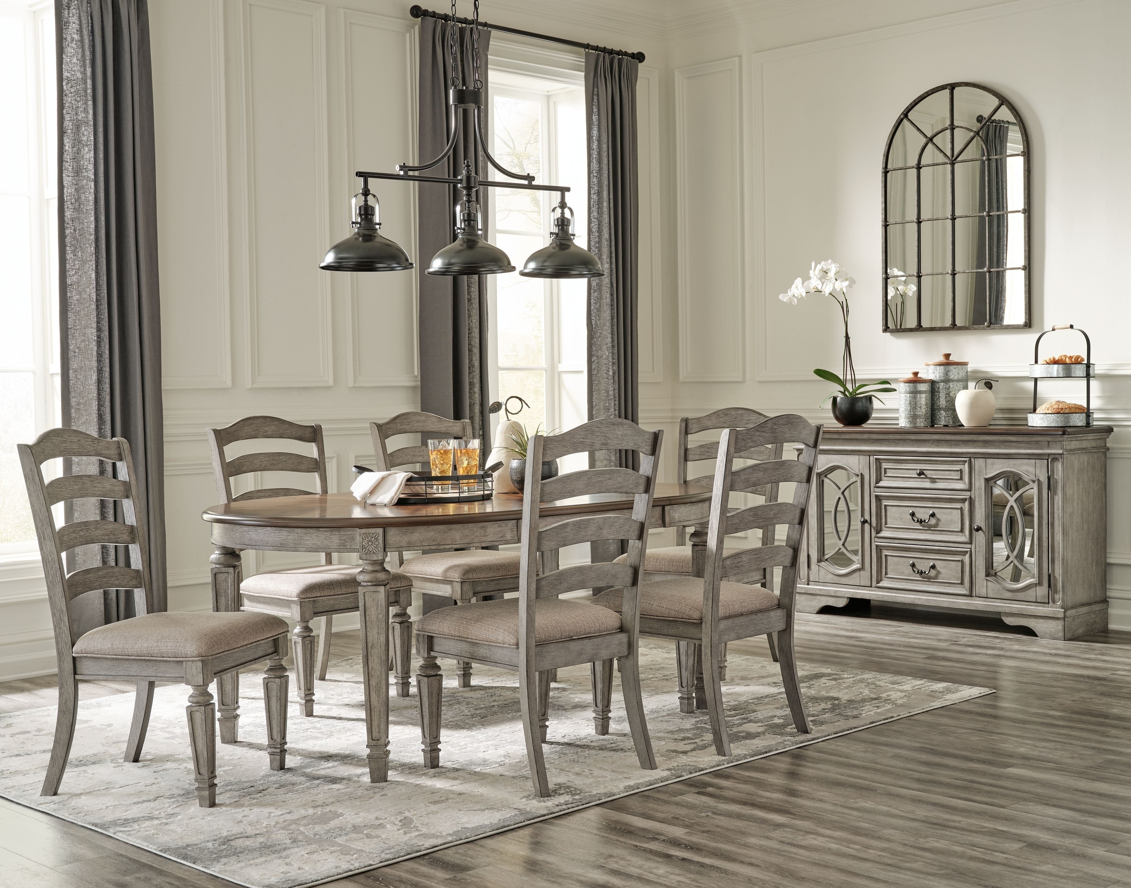 Ashley Dining Room 8 Piece Dining Room Extensiontable Set D751-35-01-6-60