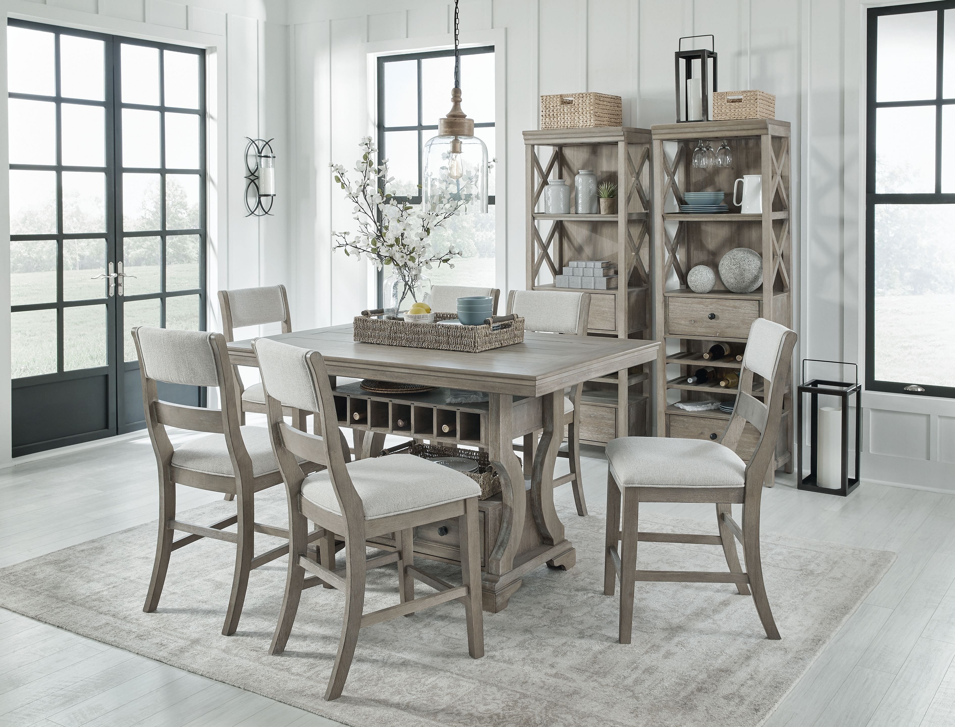 Ashley Dining Room 9 Piece Counter Table Set D799-32-124-6-76-2