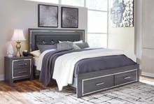 Ashley Bedroom King Platform Bed with 2 Storage Drawers B214-58-56S-95-B100-14