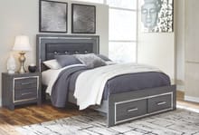 Ashley Bedroom Queen Platform Bed with 2 Storage Drawers B214-57-54S-95-B100-13
