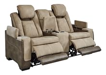 Ashley Living Room Power Reclining Loveseat with Console and Adjustable Headrest 2200318