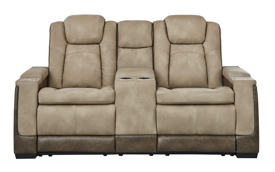Ashley Living Room Power Reclining Loveseat with Console and Adjustable Headrest 2200318