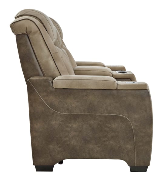 Ashley Living Room Power Reclining Loveseat with Console and Adjustable Headrest 2200318