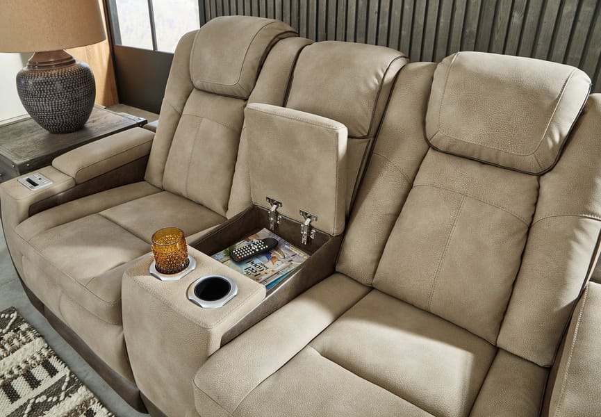 Ashley Living Room Power Reclining Loveseat with Console and Adjustable Headrest 2200318