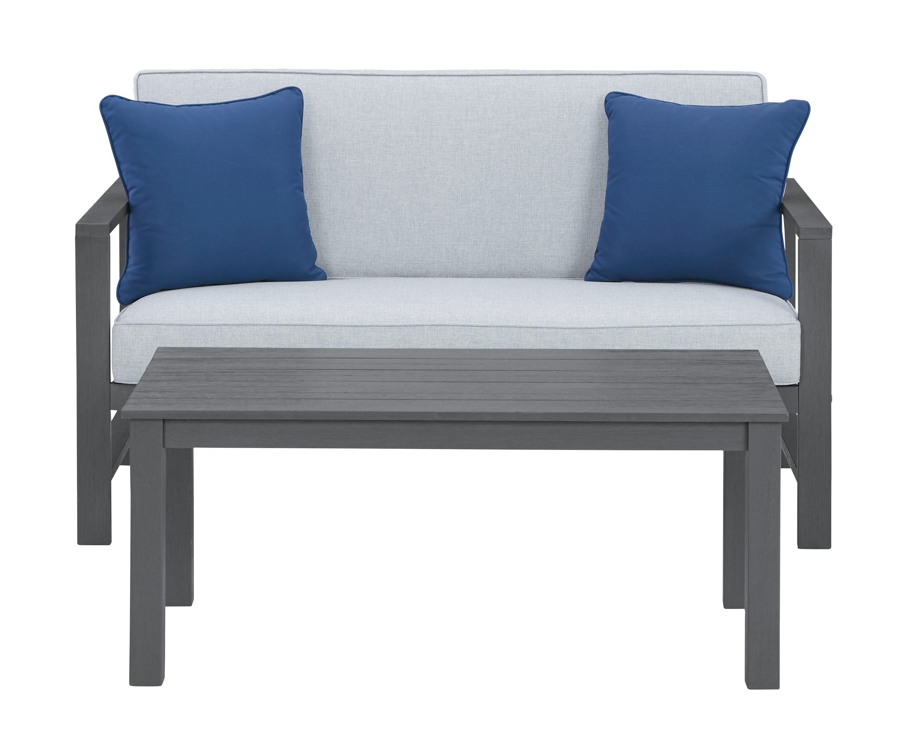 Ashley Outdoor/Patio Loveseat with Table P349-034