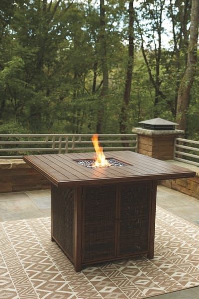 Ashley Outdoor/Patio 9 Piece Fire Pit Table Set P750-665-130-4