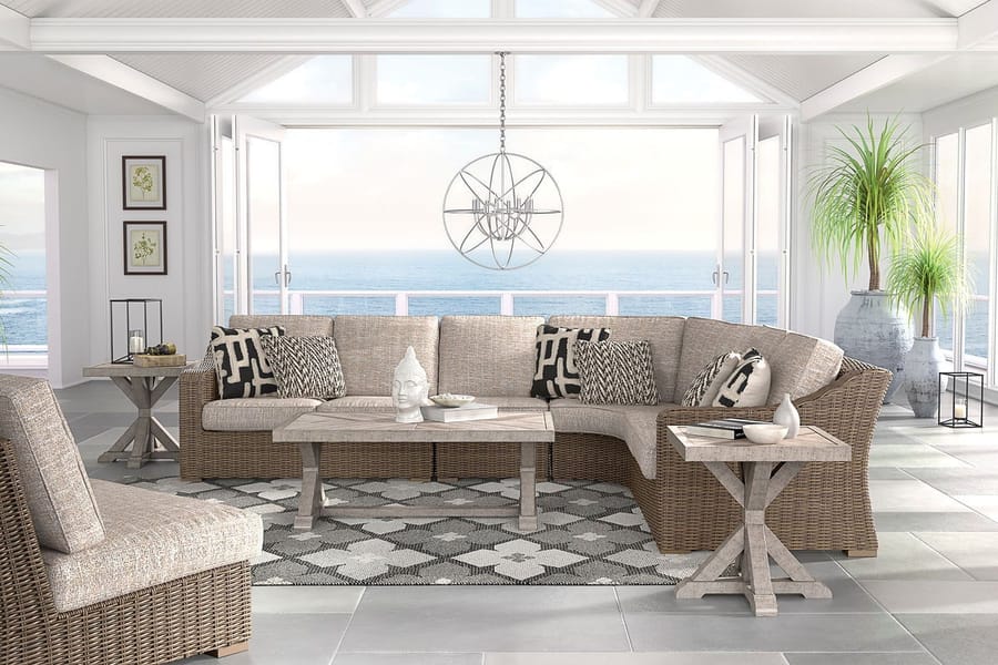 Ashley Outdoor/Patio 4 Piece Set - Sectional Lounge P791-854-846-851
