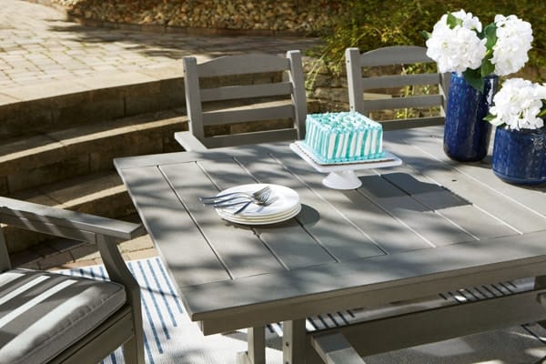 Ashley Outdoor/Patio Rectangular Dining Table with Umbrella Option P802-625