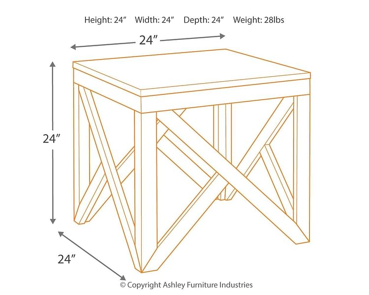 Ashley Living Room Square End Table T329-2