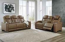 Ashley Living Room Power Reclining Sofa and Loveseat U12807-15-18