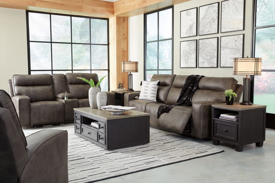Ashley Living Room 2 Piece Power Reclining Sofa and Loveseat U15205-15-18