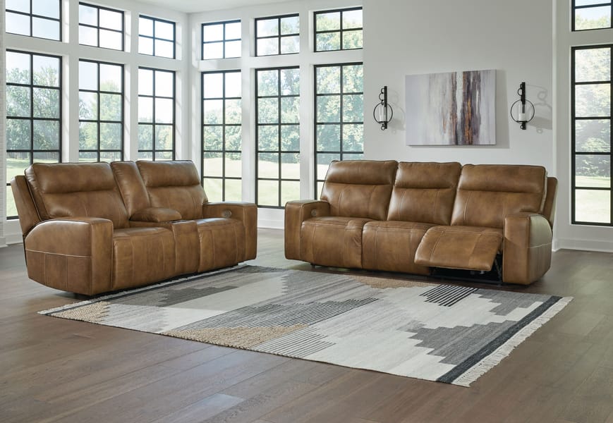 Ashley Living Room 2 Piece Power Reclining Sofa and Loveseat U15206-15-18